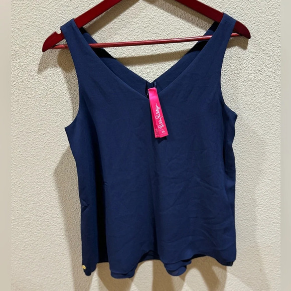 Lily Pulitzer Florin Straight Hem Top. True Navy Blue. Size XS. Oversized. New! - Picture 6 of 10